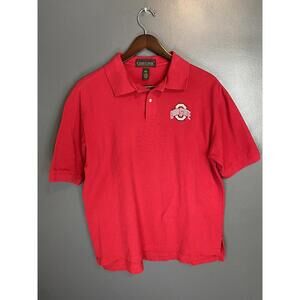 Vintage The Ohio State University Buckeyes Cross Creek Red Polo Shirt Large VTG.